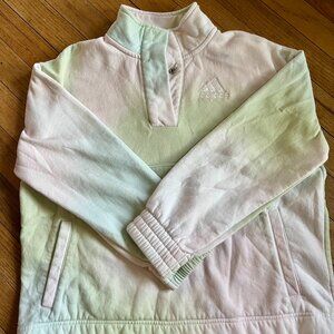 Adidas Girls Pull Over, Half Button, Tye Dye Neon Pastel Colors